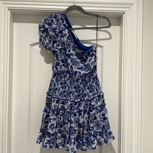 Impeccable Pig Blue White Floral Dress size Small